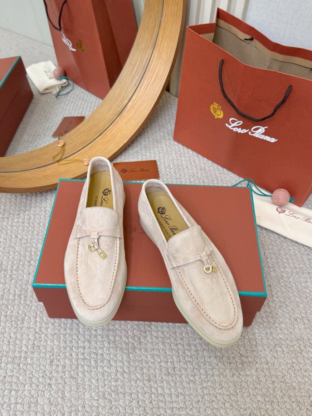 Loro Piana Summer Walk Beige Loafers